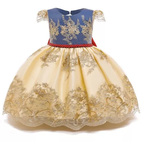 Vestido Elegante Fiesta Princesa Bebe Niña Blanca Nieves