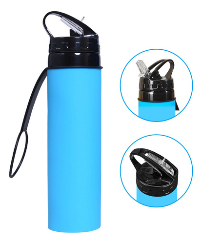 Botella De Agua Silicona 600ml Botella Plegable Portátil Fría Caliente Termos Recipientes De Plastico