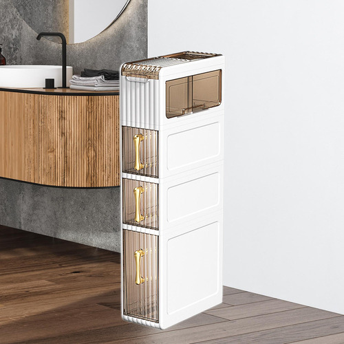 ~ Gabinete De Piso De Baño, Organizador Versátil 4 Niveles .
