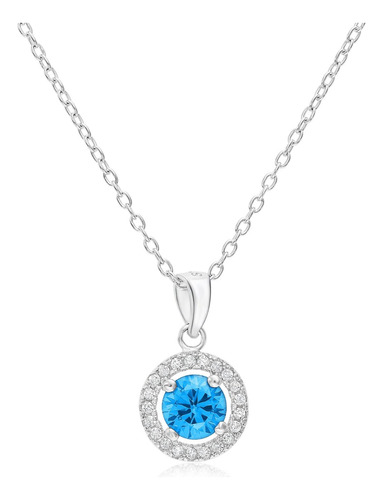 Tilo Jewelry Colgante De Plata De Ley Con Topacio Azul De Im