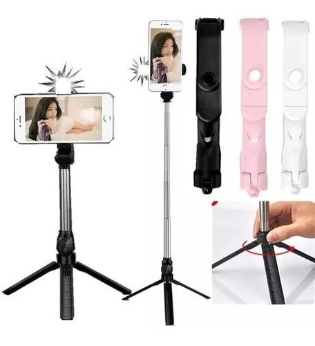 Trípode Selfie Stick Con Luz Led & Control Bt, *itech Shop