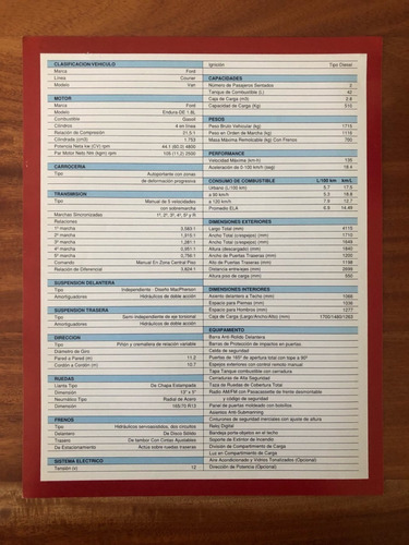 Folleto Agencia Original Ford Courier Van Furgon Olivos Zwt