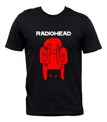 Remera Negra Radiohead Amnesiac Algodón Premium