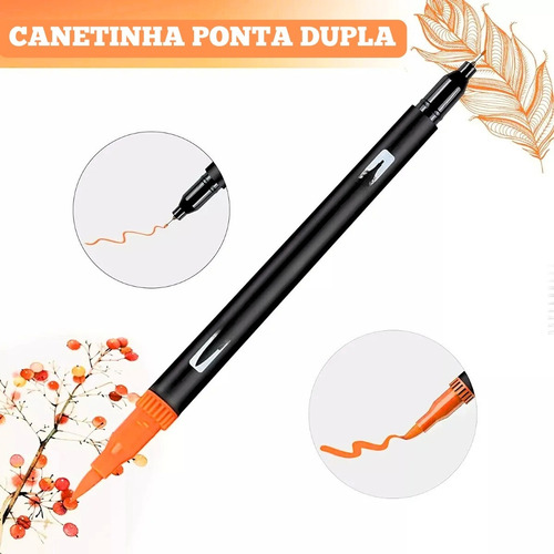 Conjunto Com 60 Canetinhas Touch De Colorir Livros Boobie
