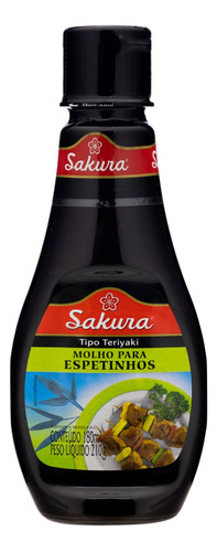 Molho para Espetinhos Teriyaki Sakura sem glúten em squeeze 210 g