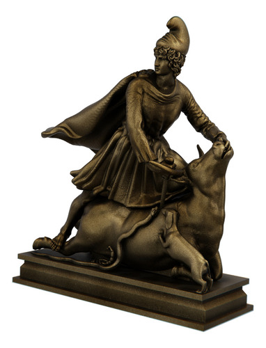 Estátua Mitra Deus Do Sol - Mithra - Zoroastrismo Cor Cor Ouro Velho