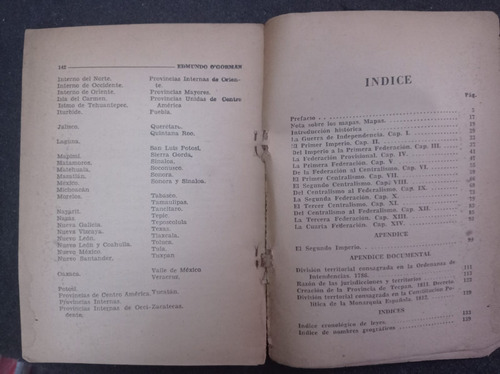 Historia De Las Divisiones Territoriales De Mexico -o'gorman (Usado)