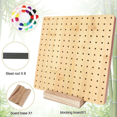 . Tablero De Bloqueo De Ganchillo Con Alfileres 25cmx25cm