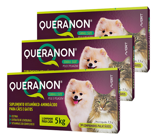 Kit C/3 Queranon Small Size Comp. Pelo E Pelagem
