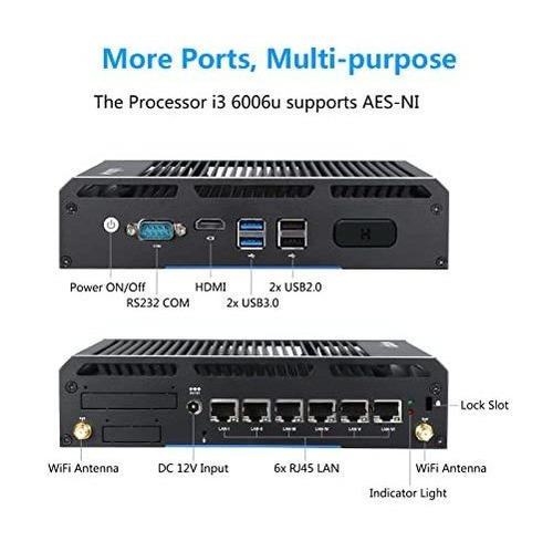 Dispositivo Vnopn Micro Firewall, 6 Puertos Intel Nic Gigabi