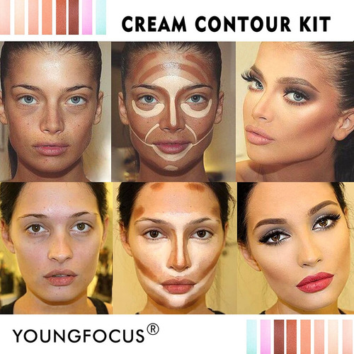 Crema Contorno De Kit De Maquillaje Paleta De 8 Colores Cosm