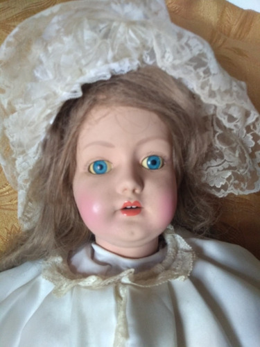 Muñeca Antigua De Porcelana Española Sellada Ry (Usado)