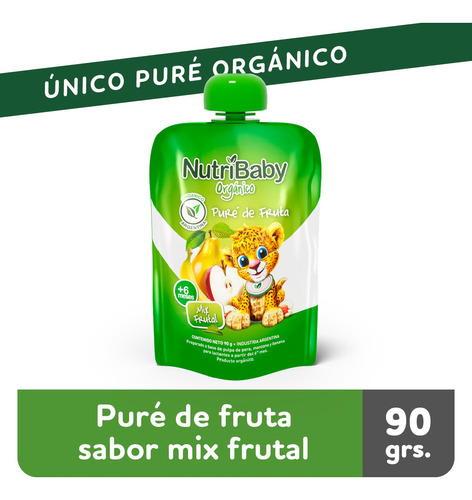 Imagen 1 de 2 de Nutribaby Organico Papilla Mix Frutal Pouch Caja X 24 Unids
