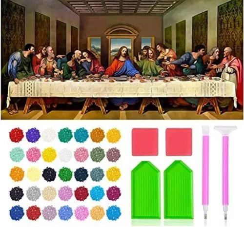 Dp Pintura Diamante Diy 5d Jesus A Última Ceia 40x80cm