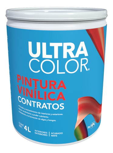 Galon De Pintura Vinilica Acrilica Lavable 4 Litros 5 Años