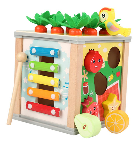 6 En 1 Juguetes De Madera Actividades Para Niños Pequeños