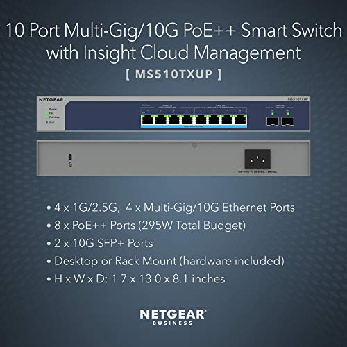 Switch Inteligente Netgear 10-port Ultra60 Poe 10g