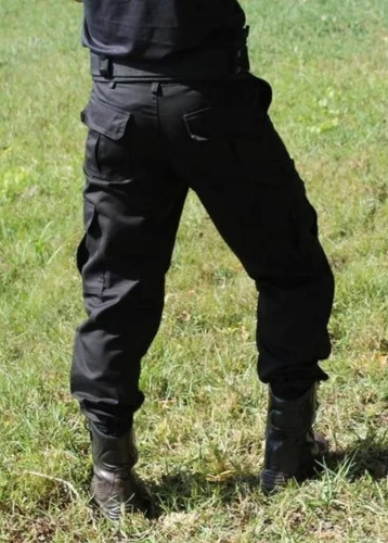 Calça Tática Rip Stop Preta Militar 6 Bolsos