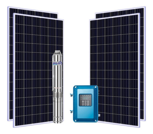 Kit Bomba Solar 750w Poço Artesiano Até 100m Ou 32.000l/dia Cor Prateado Voltagem De Circuito Aberto 100v Voltagem Máxima Do Sistema 48v