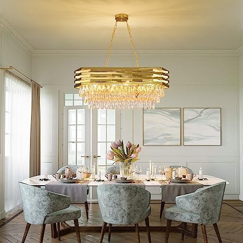 Candelabros De Cristal Modernos Dorados Para Comedor Lámpara