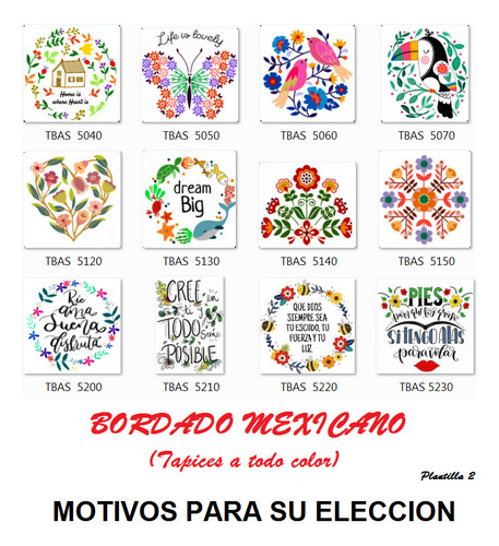 Kit Bordado Mexicano + Hilos + Aguja Ideal Principiante