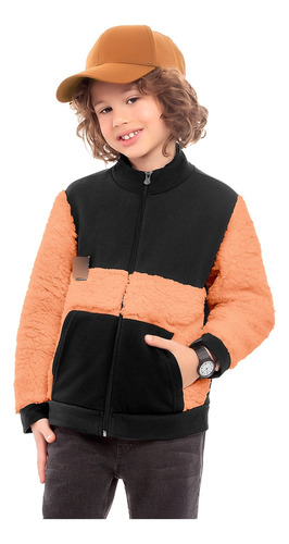 Jaqueta Casaco Infantil Menino Moleton Sherpa Frio Kamylus