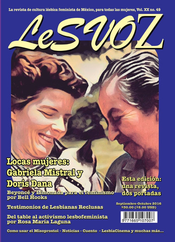Imagen 1 de 1 de Revista Lesvoz #49, 2016, Cultura Lésbica Feminista