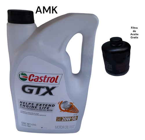 Aceite Castrol 20w-50 4.73l C/filtro De Regalo