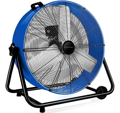 Ventilador Industrial De Piso 24 In Alta Potencia Azul