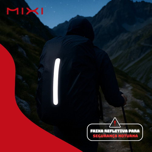 Capa De Chuva Mochila 30-45l Impermeável Faixa Refletiva Proteção Viagem Moto Motoboy Resistente Cor Preto Desenho Do Tecido Lisa