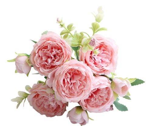Nihay (lp) Ramo De Rosas De 5 Cabezas, Flores De Seda