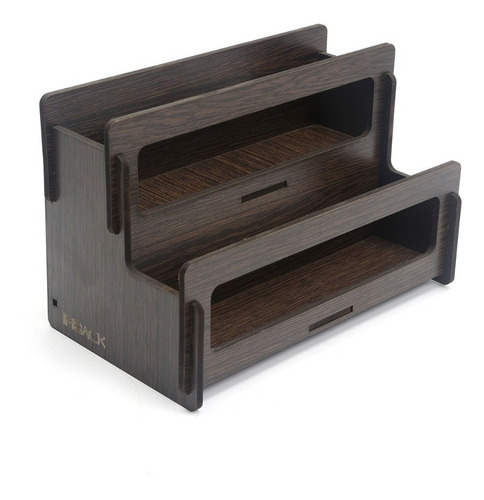 Imagen 4 de 4 de Especiero De Madera Condimentos Envase Con Tapa Doble X8