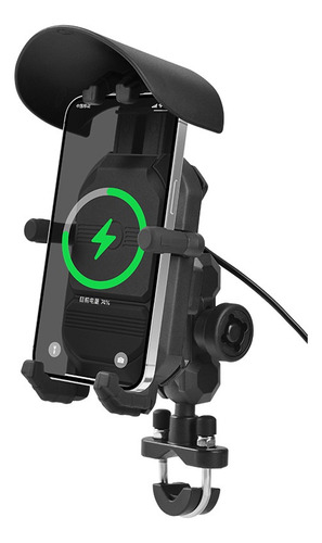 Suporte De Celular P/ Moto Carregador Indução Anti-roubo