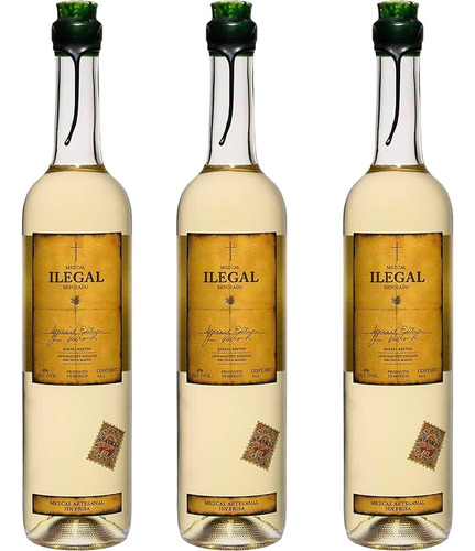 Paquete De 3 Mezcal Ilegal Reposado 700 Ml