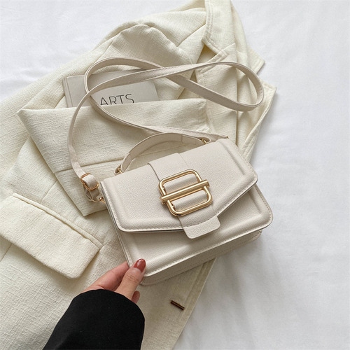 Bolso De Mano Elegante Y Simple, Retro, Color Liso, Otoño 20