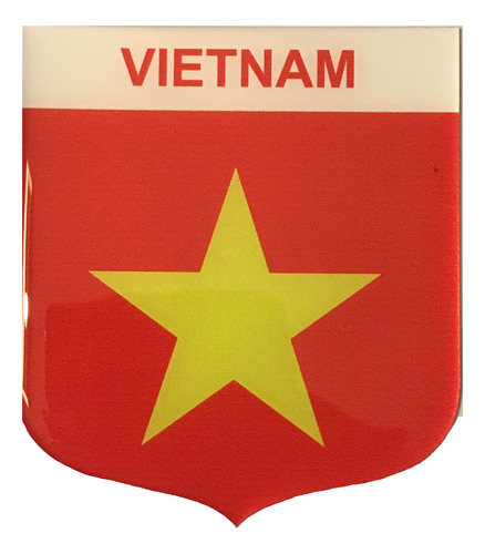 Adesivo Resinado Em Escudo Da Bandeira Do Vietnã
