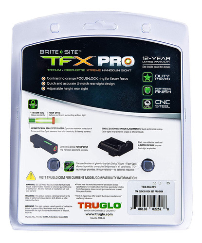 Truglo Tfx Pro Tritium Y Fiber Optic Xtreme Gun Aun Lights F