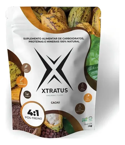 Suplemento Proteína Vegana Cacau Xtratus Pós Treino Pó 1Kg Sem Glúten
