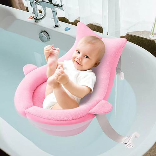 Asiento De Bañera Para Bebé, Antideslizante, Forma De Color Rosa