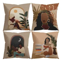 Comprar Funda De Almohada Minimalista Con Diseño De Hojas Bohemias,
