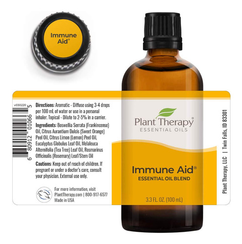 Mezcla De Aceites Esenciales Plant Therapy Immune Aid 100 Ml