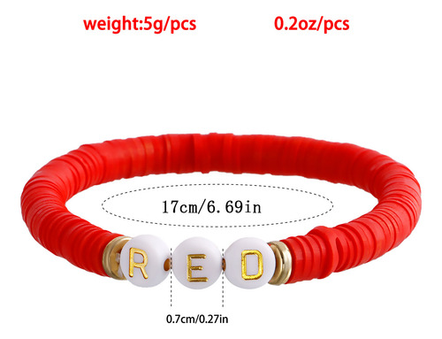 Pulsera Colorida Con Cuentas De Arcilla, Alfabeto En Capas