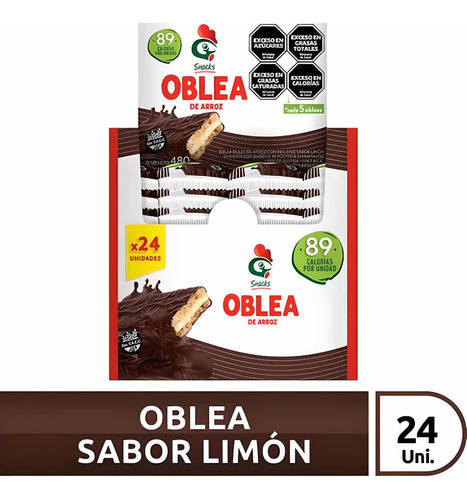 Oferta! Caja X24 Obleas Gallo Snack Limon Chocolate Sin Tacc