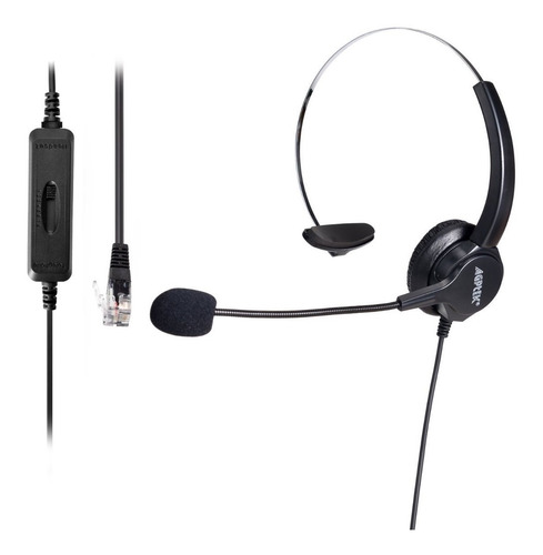 Imagen 2 de 10 de Agptek Cintillo Manos Libres Headset Audifono Rj9 Monoaural