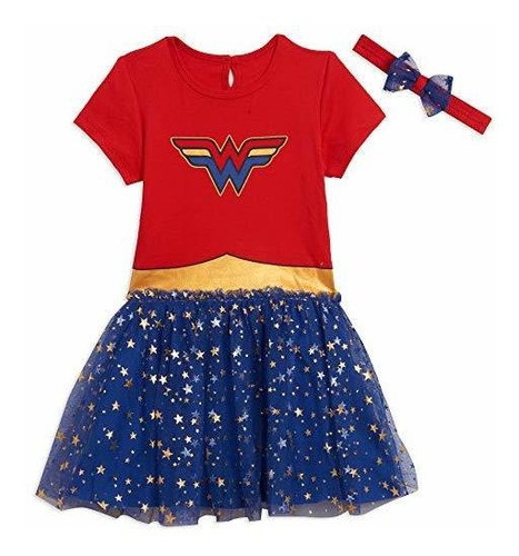 Disfraces - Dc Comics Wonder Woman Girls Short Sleeve Costum