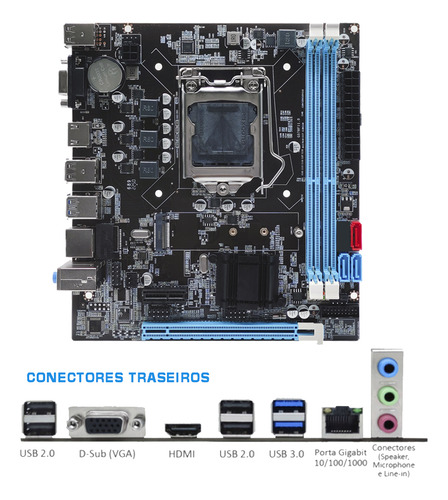 Kit Upgrade Intel Core I3 3240 + Placa Mãe 1155 + 8gb Ddr3