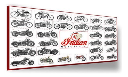 Cuadro Canvas Bastidor Motocicleta Indian 1902 - 2002 50x85