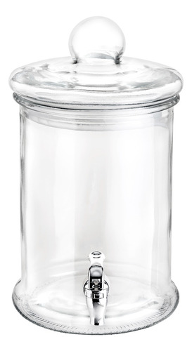 Dispensador Vitrolero De Vidrio Tapa Cánica Para Bebidas 5l Color cristalino