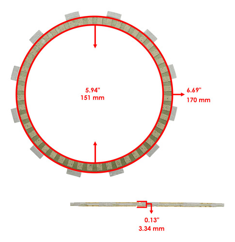 Caltric 13088-0001 130880001 Clutch Kelvar Friction Plat Cch