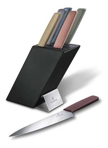 Cepo de facas Swiss Modern Colors c/ 6 peças Preto Victorinox